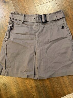 Classic A-Line Belted Skirt in Gray- Y2K vintage vibe